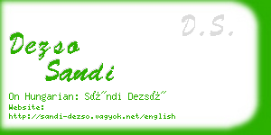 dezso sandi business card